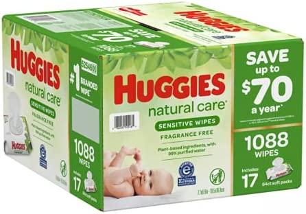 Lingettes Natural Care® pour peaux sensibles de Huggies®